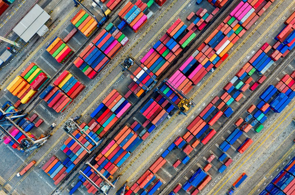 Aerial view of Containers